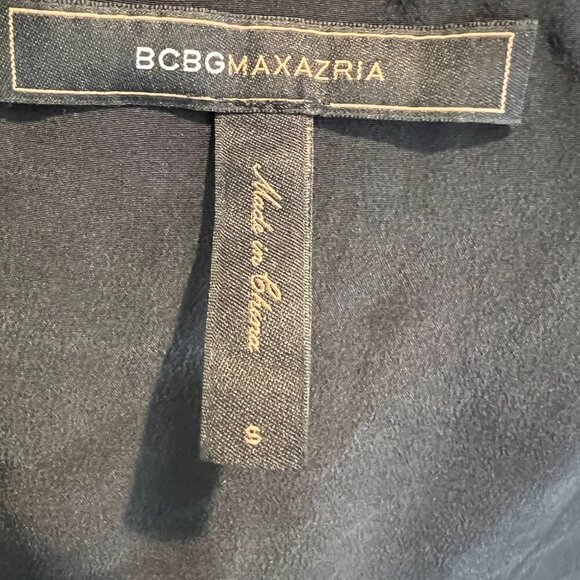 BCBGMaxAzria Black Beaded One Shoulder Mesh asymmetrical Silk blouse, Size S - Picture 15 of 16